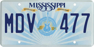 MS license plate MDV477