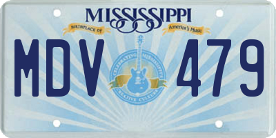 MS license plate MDV479