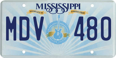 MS license plate MDV480
