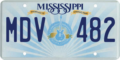 MS license plate MDV482