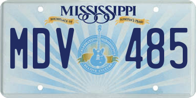 MS license plate MDV485