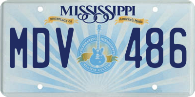 MS license plate MDV486