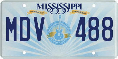 MS license plate MDV488