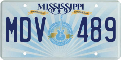 MS license plate MDV489