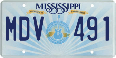 MS license plate MDV491