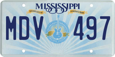 MS license plate MDV497