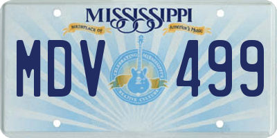 MS license plate MDV499
