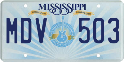 MS license plate MDV503