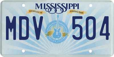 MS license plate MDV504