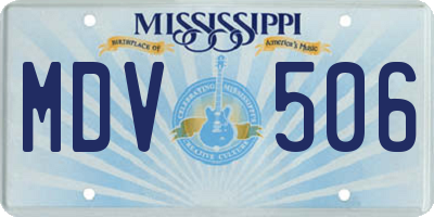 MS license plate MDV506