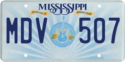 MS license plate MDV507