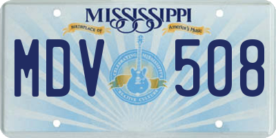 MS license plate MDV508