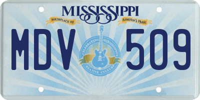 MS license plate MDV509