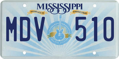MS license plate MDV510