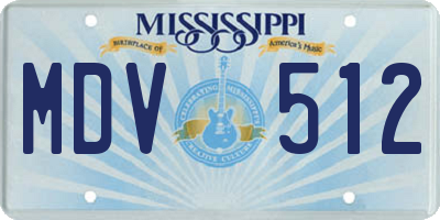 MS license plate MDV512