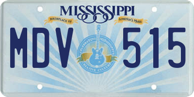 MS license plate MDV515