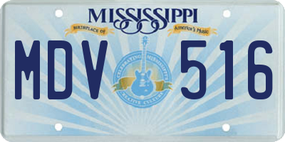 MS license plate MDV516