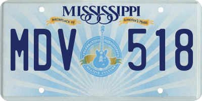 MS license plate MDV518
