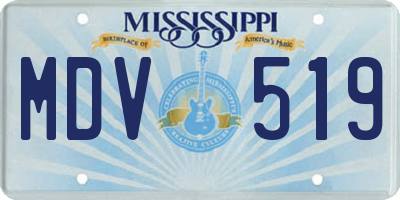 MS license plate MDV519