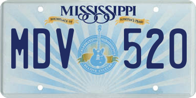 MS license plate MDV520