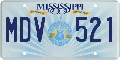 MS license plate MDV521
