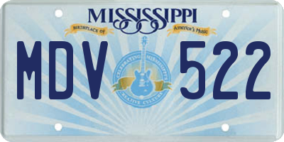 MS license plate MDV522
