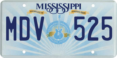 MS license plate MDV525