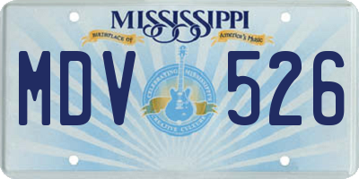 MS license plate MDV526