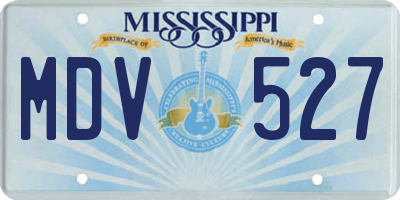 MS license plate MDV527