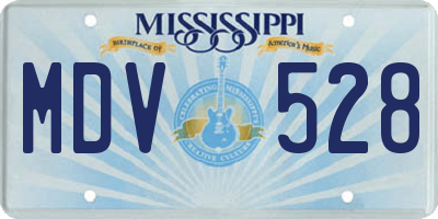 MS license plate MDV528