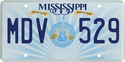 MS license plate MDV529