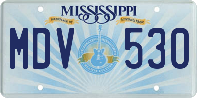 MS license plate MDV530