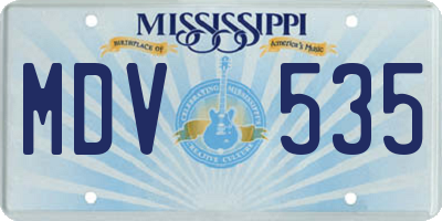 MS license plate MDV535