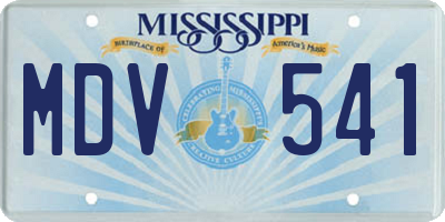 MS license plate MDV541