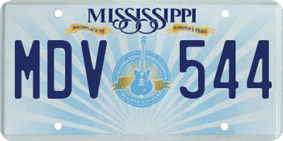 MS license plate MDV544