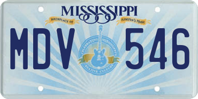 MS license plate MDV546