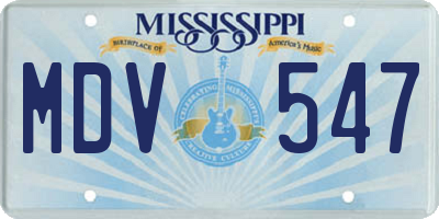 MS license plate MDV547