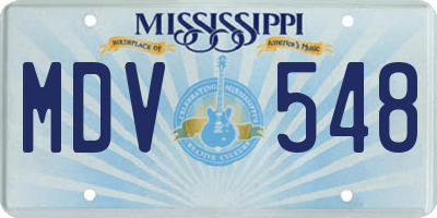MS license plate MDV548