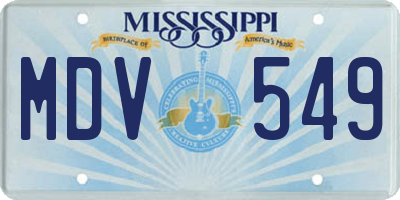 MS license plate MDV549