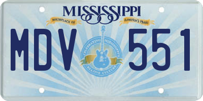 MS license plate MDV551