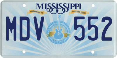 MS license plate MDV552