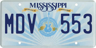 MS license plate MDV553