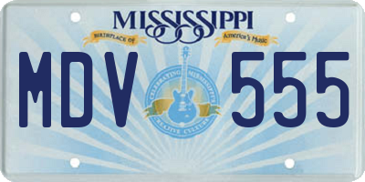MS license plate MDV555
