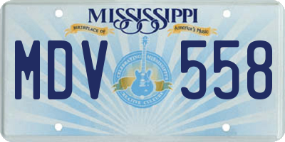 MS license plate MDV558