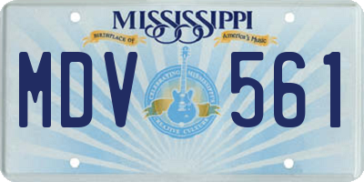 MS license plate MDV561