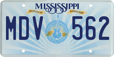 MS license plate MDV562