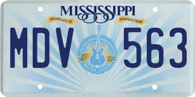 MS license plate MDV563
