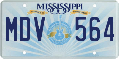 MS license plate MDV564