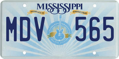 MS license plate MDV565