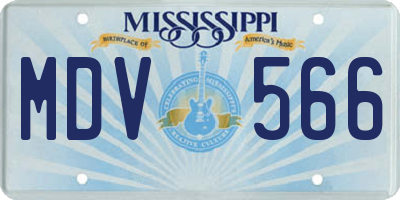 MS license plate MDV566